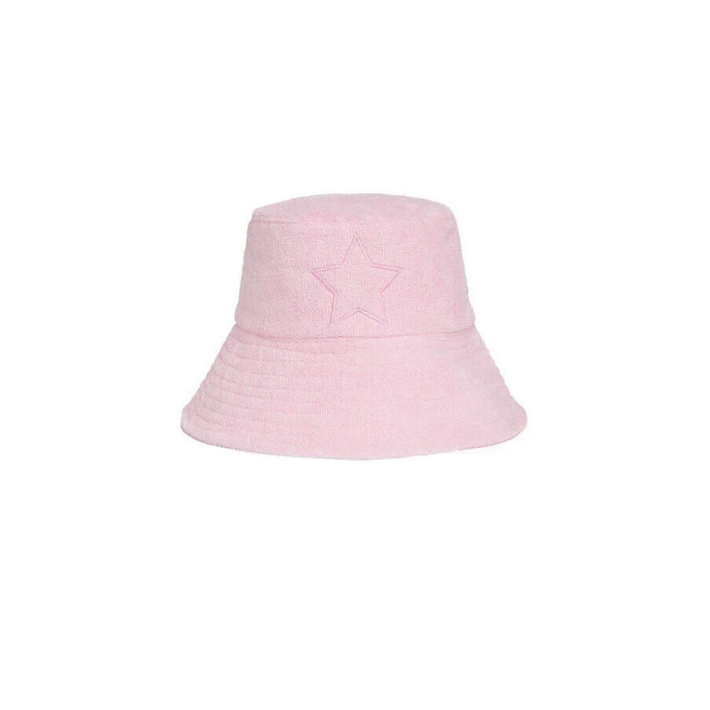 Jocelyn French Terry Bucket Hat Pink Retail $65
